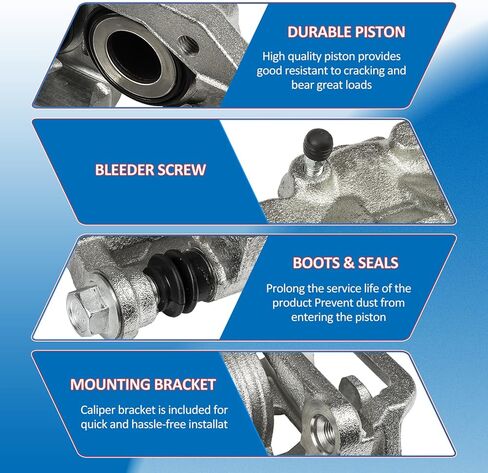 زوج أمامي لفرجار الفرامل القرصية متوافق مع 2005-2012 Ford F-250 Super Duty Ford F-350 Super Duty مع مجموعة فرامل فرامل العجلات الخلفية الفردية مع دعامة 18B5022 18B5023 in Kuwait