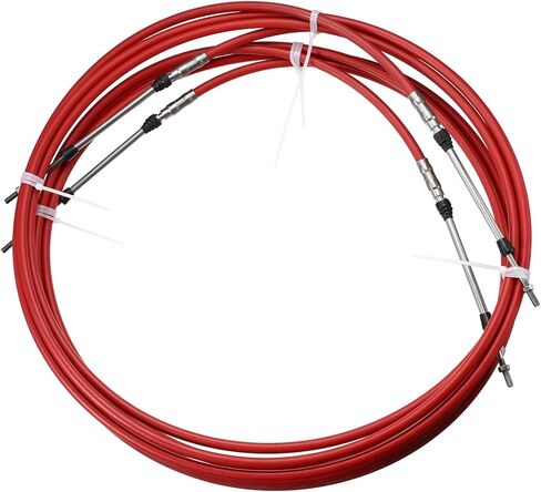 2pcs 13ft 4 Meter 157 Inch Marine Type 3300 / 33C Throttle Shift Remote Control Box Cable for Yamaha Outboard Engine Boat Motor Steering System Red Replacement Car Parts in Saudi Arabia