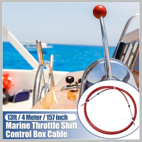 2pcs 13ft 4 Meter 157 Inch Marine Type 3300 / 33C Throttle Shift Remote Control Box Cable for Yamaha Outboard Engine Boat Motor Steering System Red Replacement Car Parts in Saudi Arabia