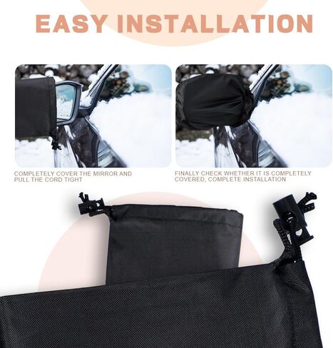 2PCS Side Mirror Covers, Side Mirror Protector, Waterproof Snow Mirror Cover Protects from Ice Snow Frost Dew Rain Bird Poop, Auto Rearview Protection Cover Exterior Accessories for Car SUV in Saudi Arabia