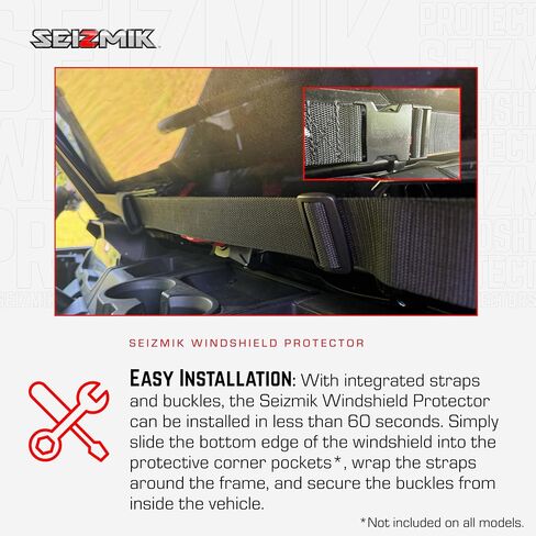 SEIZMIK Windshield Protector Compatible with CFMOTO UFORCE U10 PRO Side-by Side | Transport and Weather/Snow Protector | 600D Heavy-Duty Triple-Layer Protection 57.50"x28" in Saudi Arabia