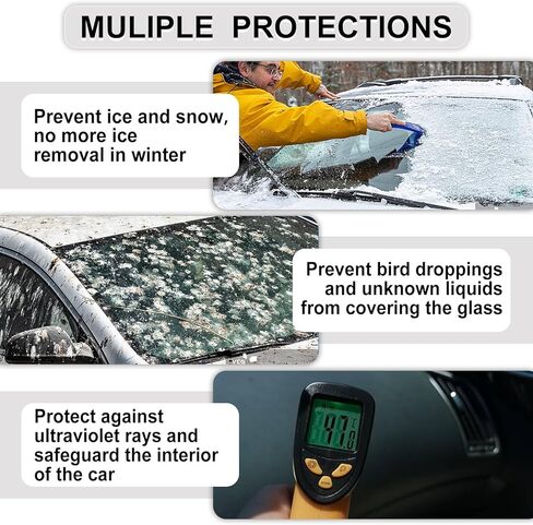 J&J Heavy-Duty Windshield Snow Cover,Half car Cover - Frost Guard Windshield Cover for ice and Snow That Won't Blow Away, All Weather,Easy to Put on car Accessories,car Cover(SUV) in Saudi Arabia
