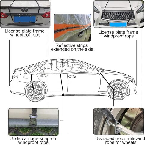 J&J Heavy-Duty Windshield Snow Cover,Half car Cover - Frost Guard Windshield Cover for ice and Snow That Won't Blow Away, All Weather,Easy to Put on car Accessories,car Cover(SUV) in Saudi Arabia