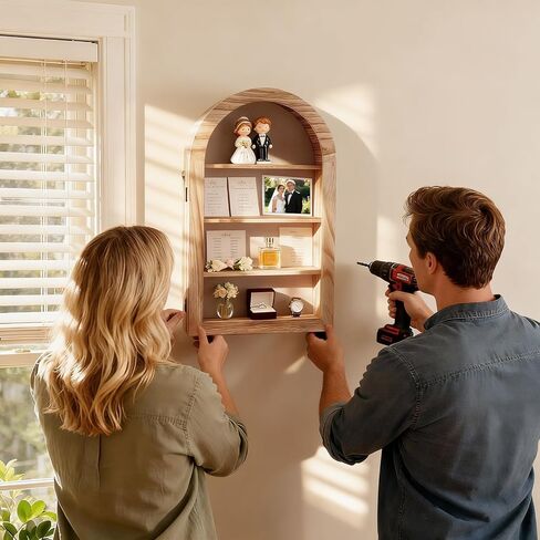 إطار صندوق الظل مقاس 10 × 16 حافظة عرض ذاكرة كبيرة مقوسة مع أرفف خلفية من الكتان قابلة للإزالة وواجهة أكريليك، إطار صورة تذكاري للباقة والصور والميداليات والتذكارات، هدية تذكارية in Kuwait