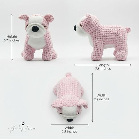 Unique Bulldog Squeaky Dog Toy - Plush Dog Toy Squeaky - Adorable Dog Squeaky Toy - Crinkle Dog Toy with Squeaker - Squeaky Toy for Puppies, Small, Medium and Large Dogs in Saudi Arabia