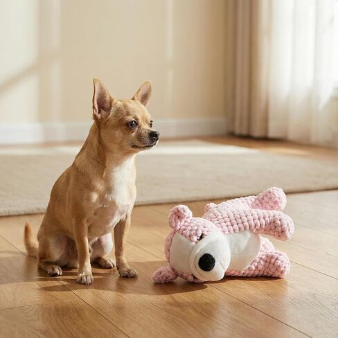Unique Bulldog Squeaky Dog Toy - Plush Dog Toy Squeaky - Adorable Dog Squeaky Toy - Crinkle Dog Toy with Squeaker - Squeaky Toy for Puppies, Small, Medium and Large Dogs in Saudi Arabia