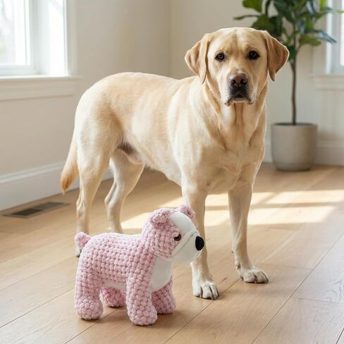 Unique Bulldog Squeaky Dog Toy - Plush Dog Toy Squeaky - Adorable Dog Squeaky Toy - Crinkle Dog Toy with Squeaker - Squeaky Toy for Puppies, Small, Medium and Large Dogs in Saudi Arabia