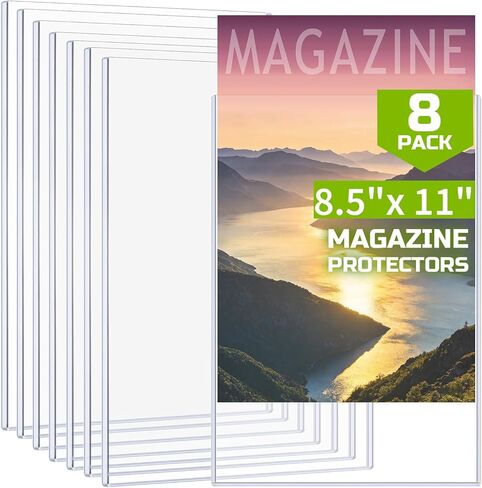 8 عبوات من واقيات المجلات مقاس 8.5 × 11 لهواة الجمع، أدوات تحميل علوية للمجلات شفافة من PTYTIFY مقاس 5 مم، وأكمام كتب هزلية بلاستيكية شديدة التحمل للمستندات وشهادات الميلاد والملصقات والصور والميونات in Saudi Arabia