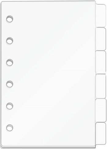 Mogoostry A6 Binder Dividers 6 Tabs Clear Acrylic Binder Index Tabs Planner Divider for Round Ring Binder Sheet Protector (Total 6 Dividers) in Saudi Arabia