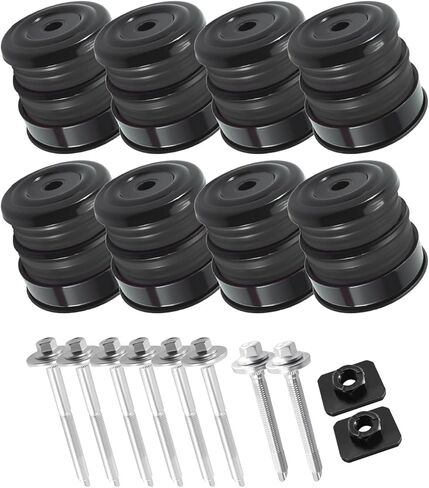 Silicone Body Mount Bushings Bolt Kit Fit for Ford F250 F350 Crew Cab 2008-2016 Replace W715132S439K 2L1Z78101C58AA W712879S439, 8 Pcs Black in Saudi Arabia