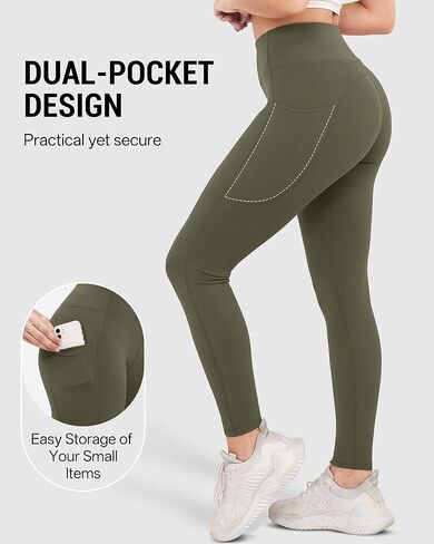 Women's Sports Leggings with Pockets Women's Yoga Pants Tummy-Control Shaping Leggings High-Waisted Yoga Pants in Saudi Arabia