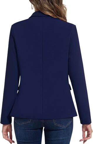 Blazers for Women Long Sleeve Notch Lapel Casual Work Office Blazer Open Front Button Pockets Suit Jackets in Saudi Arabia