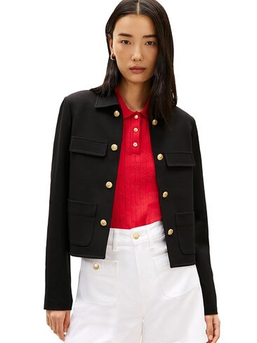 Tommy Hilfiger Womens Open Front Jacket Button Down Long Sleeve Business Casual Jacket in Saudi Arabia