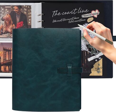 RECUTMS Photo Album 4x6 with Writing Space, Leather Cover Picture Album Holds 200 Photos, Scrapbook Memory Book for Family, Wedding, Travel, Anniversary & Gift with Marker(Brown-Khaki Pages) in Saudi Arabia