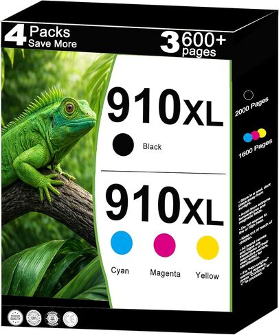 910XL High Yield Ink Cartridges Combo Pack Replacement for HP 910 910 XL Fit for OfficeJet Pro 8028e 8035e 8020 8035 8028 8025 8010 8015e 8020e 8025e 8022e Printer ( 4 Pack-Cyan Magenta Yellow Black ) in Kuwait