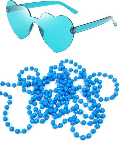 مجموعة إكسسوارات أزياء توتو زرقاء للنساء من 6 قطع مع تنورة توتو مخططة وجوارب عالية وأكمام ونظارات وقلادة رأس مشعرة لحفلات الهالوين in Kuwait