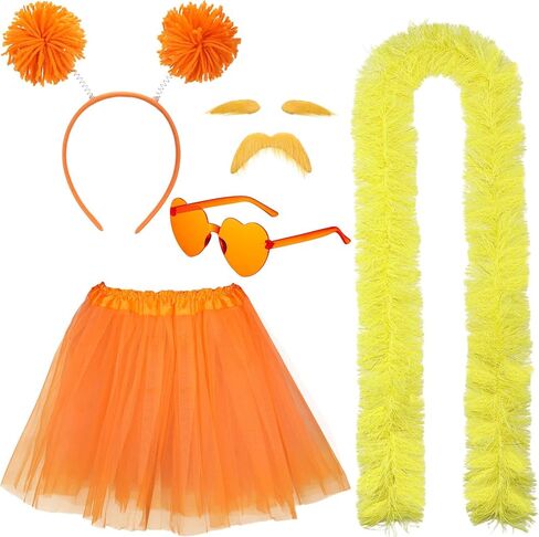 6 Pcs Orange Tutu Costume Accessories Women Yellow Mustache Eyebrows in Saudi Arabia