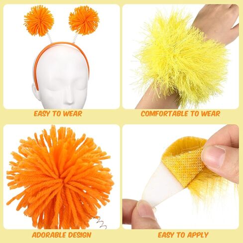 6 Pcs Orange Tutu Costume Accessories Women Yellow Mustache Eyebrows in Saudi Arabia