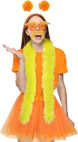 6 Pcs Orange Tutu Costume Accessories Women Yellow Mustache Eyebrows in Saudi Arabia