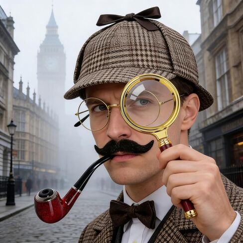 Detective Costume Accessories Set Outfit Accessories For Adults Women Men with Detective Hat for Dress Up in Saudi Arabia