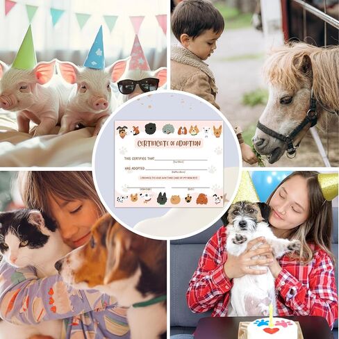 Dog Adoption Certificate, Adopt A Puppy Party Favor, Pet Certificates Of Adoption, Adoption Party Decorations Puppy Birthday Supplies, 21 in Saudi Arabia