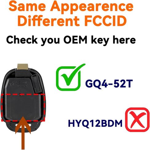 استبدال مفتاح Fob لـ 2013-2018 Toyota RAV4 14-19 Highlander 18-19 Sequoia مفتاح التحكم عن بعد 4 أزرار GQ4-52T 89070-0R100 H-Chip (مجموعة من 2) in Kuwait