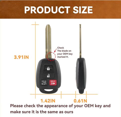 استبدال مفتاح Fob لـ 2013-2018 Toyota RAV4 14-19 Highlander 18-19 Sequoia مفتاح التحكم عن بعد 4 أزرار GQ4-52T 89070-0R100 H-Chip (مجموعة من 2) in Kuwait