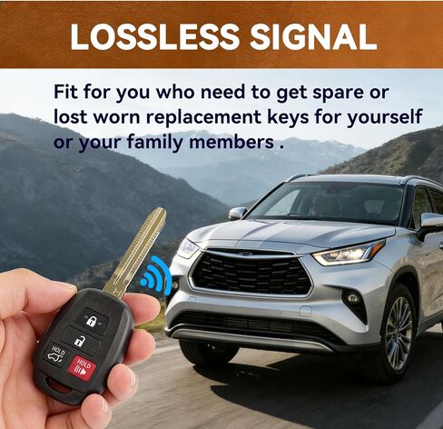استبدال مفتاح Fob لـ 2013-2018 Toyota RAV4 14-19 Highlander 18-19 Sequoia مفتاح التحكم عن بعد 4 أزرار GQ4-52T 89070-0R100 H-Chip (مجموعة من 2) in Kuwait