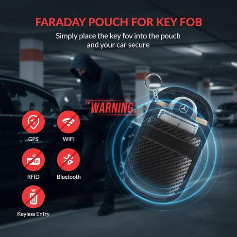 Faraday Key Fob Pouch, RFID Signal Blocking Faraday Bag for Car Keys, Anti-Theft Protector, Signal Blocker Case, RFID Shielded Key Holder in Saudi Arabia