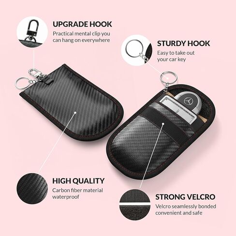 Faraday Key Fob Pouch, RFID Signal Blocking Faraday Bag for Car Keys, Anti-Theft Protector, Signal Blocker Case, RFID Shielded Key Holder in Saudi Arabia