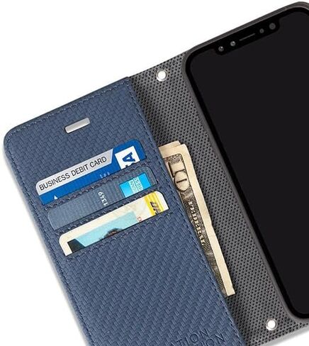 SafeSleeve EMF Blocker للهاتف الخلوي، حافظة جلدية قابلة للفصل لهاتف iPhone 17 Pro Max - أزرق داكن in Kuwait