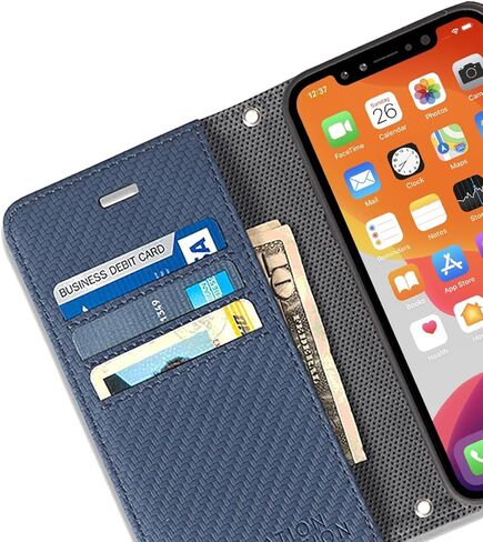 SafeSleeve EMF Blocker للهاتف الخلوي، حافظة جلدية قابلة للفصل لهاتف iPhone 17 Pro Max - أزرق داكن in Kuwait