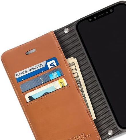 حافظة جلدية من SafeSleeve قابلة للفصل لهاتف iPhone 17 Air EMF Blocker للهاتف الخلوي مع 3 حامل بطاقات وحامل قابل للتعديل - إغلاق مغناطيسي، وحماية مغناطيسية للاستخدام اليومي (جلد) in Kuwait