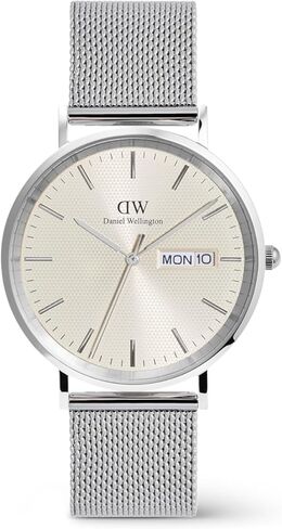 Daniel Wellington Classic Men’s Watch - 40mm Case, Japanese Quartz Movement, 316L Stainless Steel Mesh or Genuine Leather Strap, Water Resistant, Analog Wrist Watch for Men in Saudi Arabia