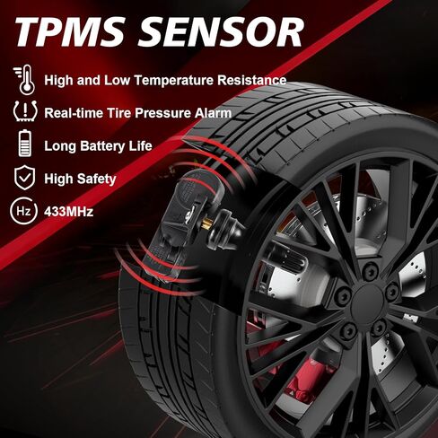 مستشعر مراقبة ضغط الإطارات المبرمج مسبقًا مناسب لـ 2019 2020 2021 2022 2023 2024 دودج رام 1500 و2019-2024 رام 1500 4 قطعة 433 ميجا هرتز استبدال OE-68293199AA in Kuwait