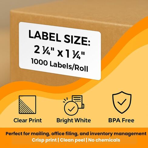 2"x1" Direct Thermal Barcode Labels for FBA, 24 Rolls (1300/Roll) 31200 Labels, 1" Core White Waterproof Perforated Address Label for Zebra, Rollo, MUNBYN Printers in Saudi Arabia