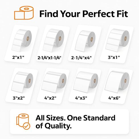 2"x1" Direct Thermal Barcode Labels for FBA, 24 Rolls (1300/Roll) 31200 Labels, 1" Core White Waterproof Perforated Address Label for Zebra, Rollo, MUNBYN Printers in Saudi Arabia