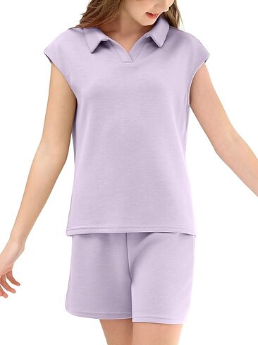 XMWEALTHY Girls Two Piece Set Casual Summer Outfits Cap Sleeve Tshirt and Drawstring Shorts with Pockets School Girls Clothes in Saudi Arabia