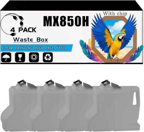 MX850HB MX-850HB Waste Box Compatible for Sharp MX-M1054 MX-M1055 MX-M1056 MX-M1100 MX-M1204 Printers, High-Yield 150000 Pages Strong Print Clarity (1 Pack Black) in Saudi Arabia