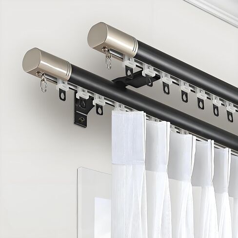 Premium 2-Way Curtain Track System, Wall-Mounted 1m-5m, Perfect for Living Room, Bedroom, Hotel, Space Divider, Smooth Sliding, Stylish Blue (2.2m) in Saudi Arabia