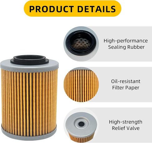 420256188 Oil Filter & O-Ring Fits CFMOTO Cforce Zforce Uforce 400 500 600 800 900 950 1000 UTV ATV, and Can-Am Outlander Renegade, Replaces 0800-011300-00030, 0800-011300-0004, 711256188 (3 PCS) in Kuwait