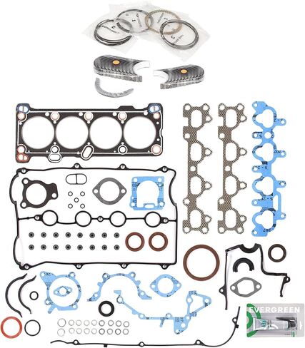 Evergreen SA-3129800448-2 Full Gasket Set Bearings Rings Compatible With/For 88-94 Mazda Mercury Turbo 1.6L DOHC B6 B6E in Saudi Arabia