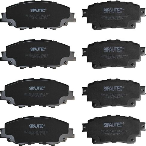 SIPAUTEC-Front & Rear Carbon Fiber Ceramic Brake Pads Compatible with Toyota corolla 2019 2020 2021 2022 2023 2024 | OEM Fitment | Low Noise | Dust Free | 8 Brake Pads in Kuwait