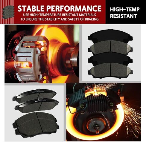 SIPAUTEC-Front & Rear Carbon Fiber Ceramic Brake Pads Compatible with Toyota corolla 2019 2020 2021 2022 2023 2024 | OEM Fitment | Low Noise | Dust Free | 8 Brake Pads in Kuwait