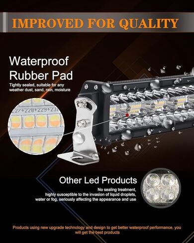 CO LIGHT LED شريط إضاءة 52 بوصة 120 واط 35000 لومن ثلاثي الصفوف بقعة ضوء الفيضانات أضواء القيادة على الطرق الوعرة مع تسخير الأسلاك سطوع عالي للشاحنات SUV ATV UTV Marine in Kuwait