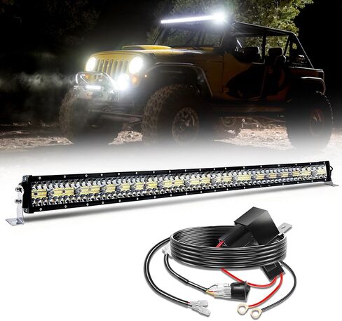 CO LIGHT LED شريط إضاءة 52 بوصة 120 واط 35000 لومن ثلاثي الصفوف بقعة ضوء الفيضانات أضواء القيادة على الطرق الوعرة مع تسخير الأسلاك سطوع عالي للشاحنات SUV ATV UTV Marine in Kuwait