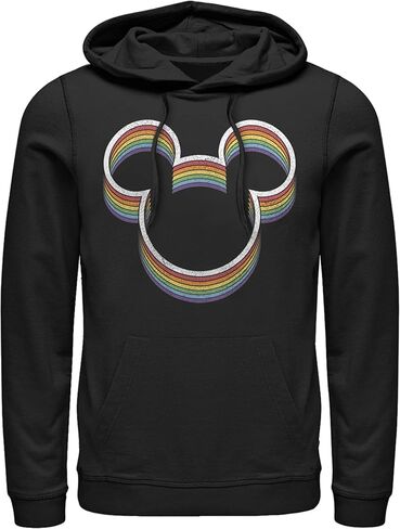 Disney Men's Mickey & Friends Rainbow Logo Pull Over Hoodie in Saudi Arabia