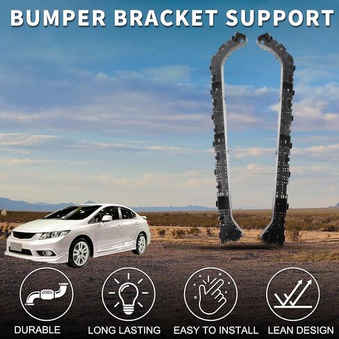 دعامة دعم المصد لسيارة Honda Civic Sedan متينة رقم 71598TEAT01/71593TEAT01 | دعامة تثبيت المصد الخلفي الأيسر والأيمن باللون الأسود، زوج واحد in Saudi Arabia