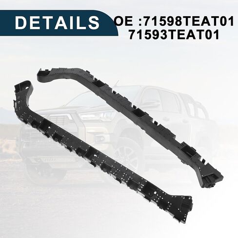 دعامة دعم المصد لسيارة Honda Civic Sedan متينة رقم 71598TEAT01/71593TEAT01 | دعامة تثبيت المصد الخلفي الأيسر والأيمن باللون الأسود، زوج واحد in Saudi Arabia