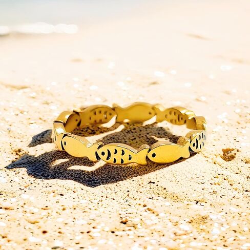 Gold Stainless Steel Fish Ring: Good Luck Jewelry in Saudi Arabia